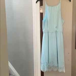 Teal blue summer dress